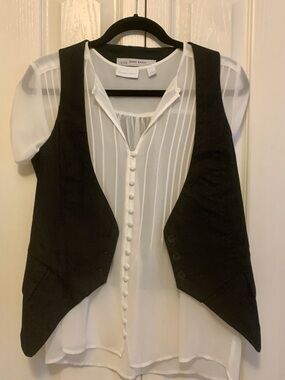 Zara Black tailored vest sleeveless winged classic modern versatile designer lux
